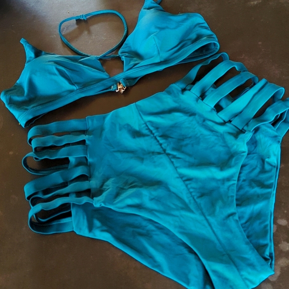 Other - Gorgeous! Dark teal high waisted bikini